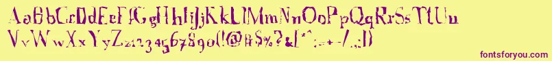 A Font with Serifs  Disordered Font – Purple Fonts on Yellow Background