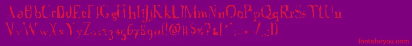 A Font with Serifs  Disordered-Schriftart – Rote Schriften auf violettem Hintergrund