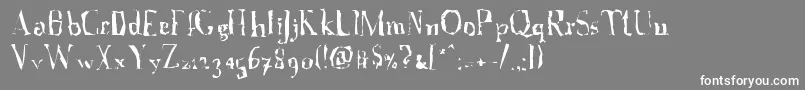 フォントA Font with Serifs  Disordered – 灰色の背景に白い文字