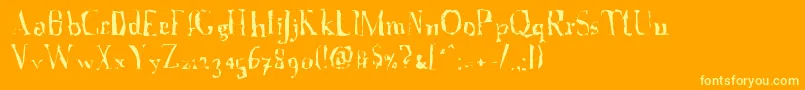 A Font with Serifs  Disordered-Schriftart – Gelbe Schriften auf orangefarbenem Hintergrund