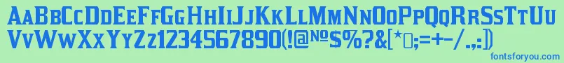 KirstyRegular Font – Blue Fonts on Green Background