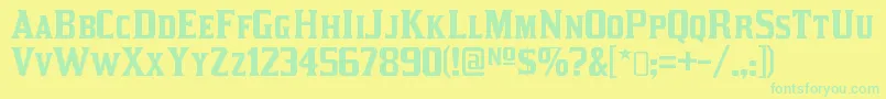 KirstyRegular Font – Green Fonts on Yellow Background