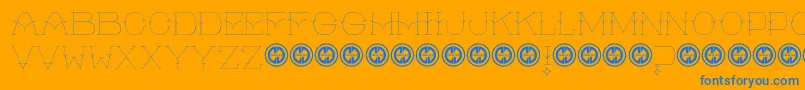 フォントA Glimpse – オレンジの背景に青い文字