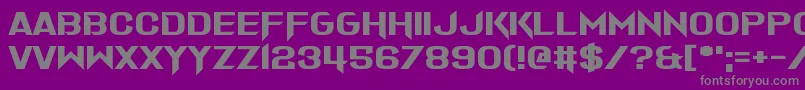 フォントA Grazing Mace – 紫の背景に灰色の文字