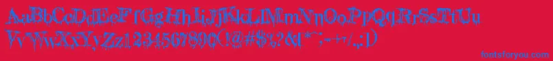 A Lolita Scorned Font – Blue Fonts on Red Background