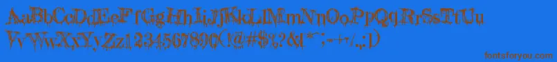 A Lolita Scorned Font – Brown Fonts on Blue Background