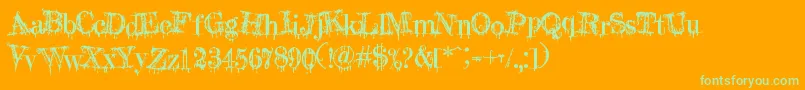A Lolita Scorned Font – Green Fonts on Orange Background