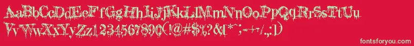 A Lolita Scorned Font – Green Fonts on Red Background