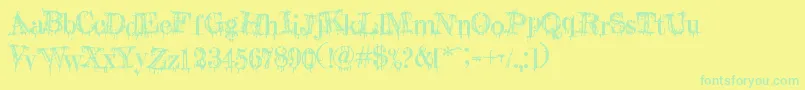 A Lolita Scorned Font – Green Fonts on Yellow Background