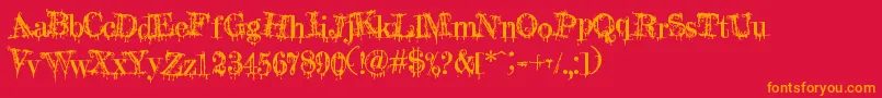 A Lolita Scorned Font – Orange Fonts on Red Background