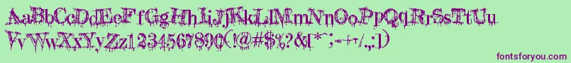 A Lolita Scorned Font – Purple Fonts on Green Background