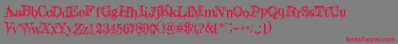 A Lolita Scorned Font – Red Fonts on Gray Background