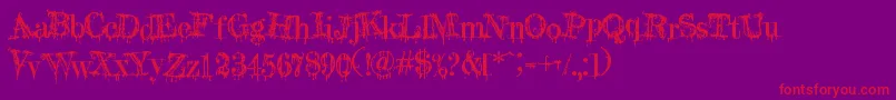 A Lolita Scorned Font – Red Fonts on Purple Background