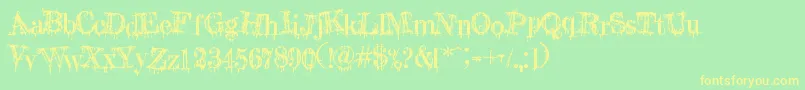 A Lolita Scorned Font – Yellow Fonts on Green Background