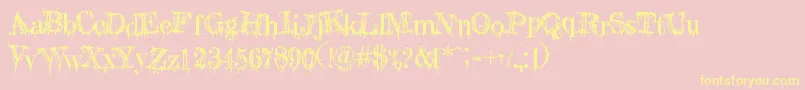A Lolita Scorned Font – Yellow Fonts on Pink Background