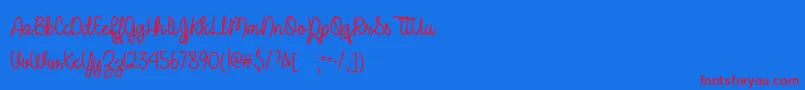 A Perfect Place   Font – Red Fonts on Blue Background