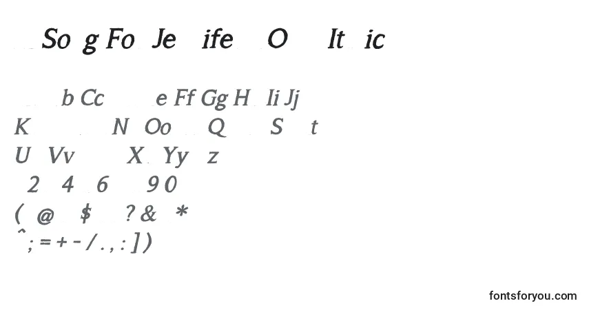 Fuente A Song For Jennifer BOLD Italic - alfabeto, números, caracteres especiales