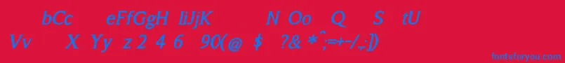 A Song For Jennifer BOLD Italic Font – Blue Fonts on Red Background