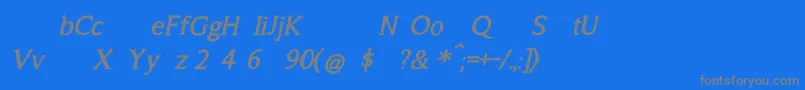 A Song For Jennifer BOLD Italic-Schriftart – Graue Schriften auf blauem Hintergrund