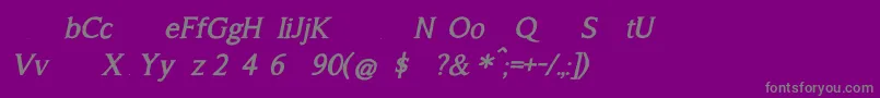 Fonte A Song For Jennifer BOLD Italic – fontes cinzas em um fundo violeta