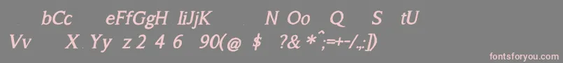 Czcionka A Song For Jennifer BOLD Italic – różowe czcionki na szarym tle