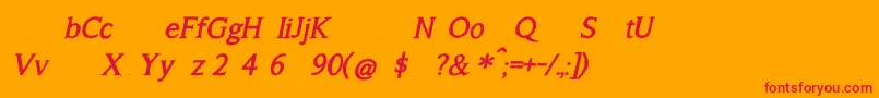 A Song For Jennifer BOLD Italic-Schriftart – Rote Schriften auf orangefarbenem Hintergrund