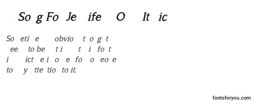 フォントA Song For Jennifer BOLD Italic