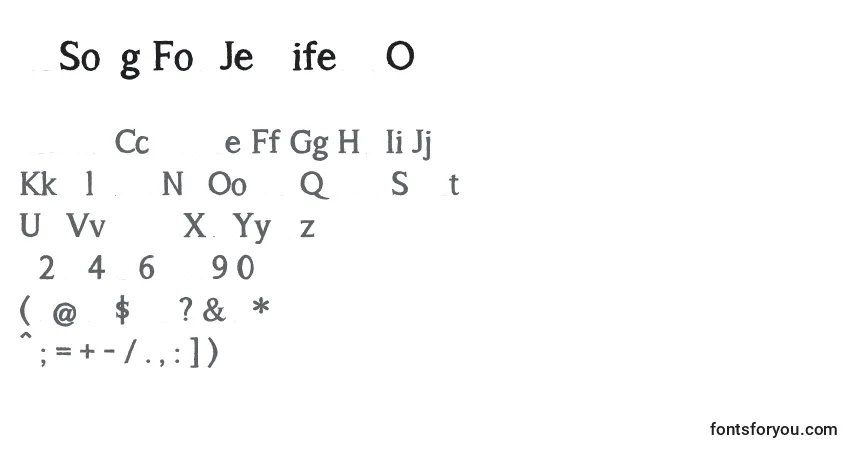 Czcionka A Song For Jennifer BOLD – alfabet, cyfry, specjalne znaki
