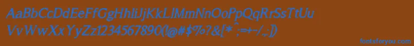 Lisätietoja A Song For Jennifer Italic-fontista A Song For Jennifer Italic-fontti – siniset fontit ruskealla taustalla