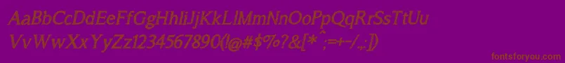 A Song For Jennifer Italic Font – Brown Fonts on Purple Background