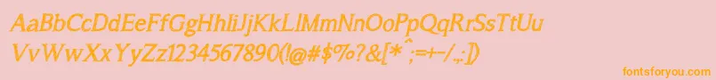 A Song For Jennifer Italic Font – Orange Fonts on Pink Background