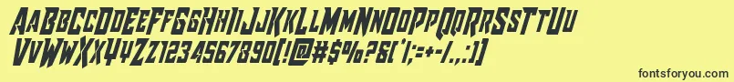 Raidercrusadercond Font – Black Fonts on Yellow Background