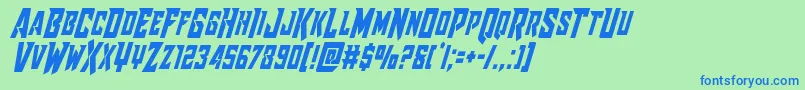 Raidercrusadercond Font – Blue Fonts on Green Background