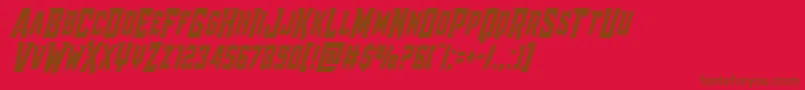 Raidercrusadercond Font – Brown Fonts on Red Background