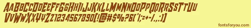 Raidercrusadercond Font – Brown Fonts on Yellow Background