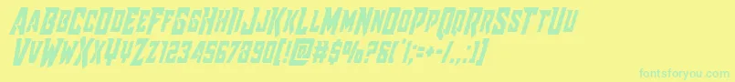 Raidercrusadercond Font – Green Fonts on Yellow Background