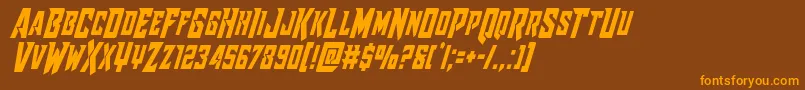 Raidercrusadercond Font – Orange Fonts on Brown Background