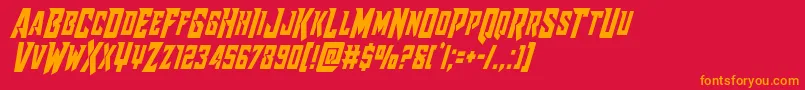 Raidercrusadercond Font – Orange Fonts on Red Background