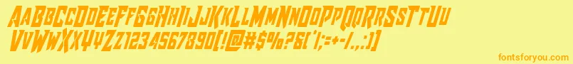 Raidercrusadercond Font – Orange Fonts on Yellow Background