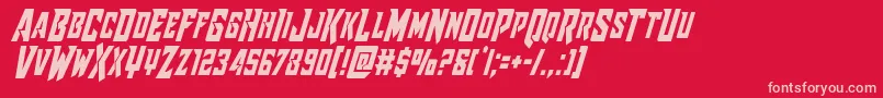 フォントRaidercrusadercond – 赤い背景にピンクのフォント