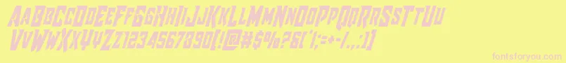 Raidercrusadercond Font – Pink Fonts on Yellow Background