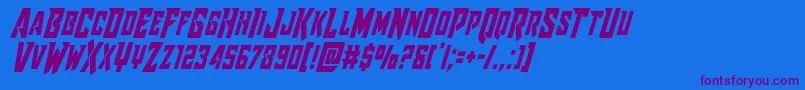 Raidercrusadercond Font – Purple Fonts on Blue Background