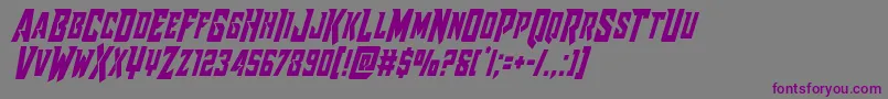 フォントRaidercrusadercond – 紫色のフォント、灰色の背景