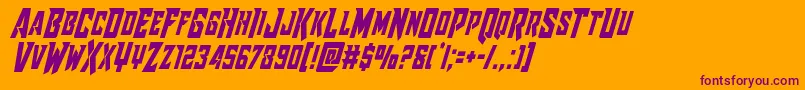 Raidercrusadercond Font – Purple Fonts on Orange Background