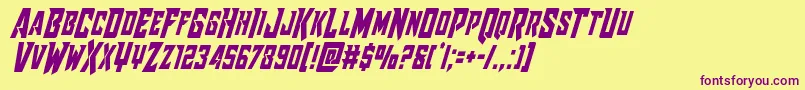 Raidercrusadercond Font – Purple Fonts on Yellow Background