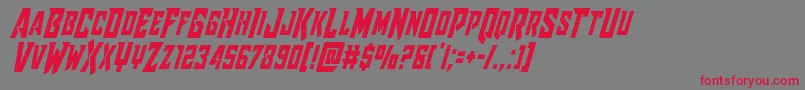 Raidercrusadercond Font – Red Fonts on Gray Background