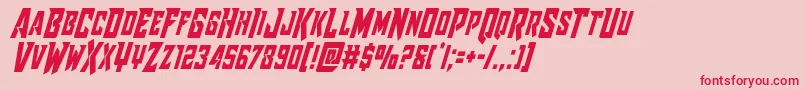 Raidercrusadercond Font – Red Fonts on Pink Background