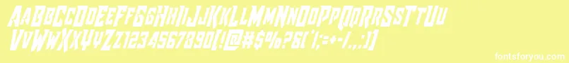 Raidercrusadercond Font – White Fonts on Yellow Background
