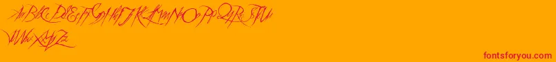 a Theme for murder Font – Red Fonts on Orange Background