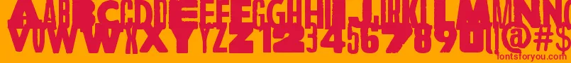 A Wolf At The Door Font – Red Fonts on Orange Background
